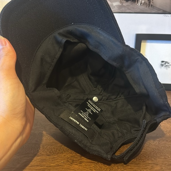 ISABEL MARANT EUC Tyrone Tyrony Black White Logo Icon Baseball Cap Dad Hat - Picture 6 of 7